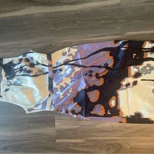 Elie Tahari White and Orange Dress